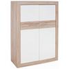 Komoda Malta - bijela/boje hrasta, Moderno, drvo/plastika (96/132/35cm) - Modern Living