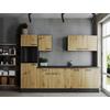 Küchenleerblock Oliver o. Geräte Eiche/Grau - Schwarz/Eiche Artisan, Design, Holzwerkstoff/Metall (280cm) - Respekta