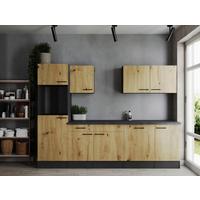 Kuhinjski Blok Brez Aparatov Oliver, 280cm - črna/siva, Design, kovina/leseni material (280cm) - Respekta