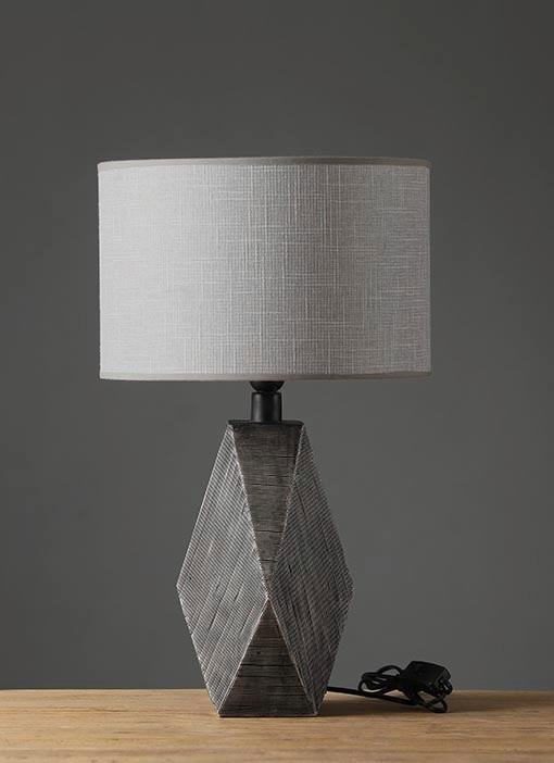 Asztali Lámpa Stein - Szürke, Design, Műanyag/Textil (14/39cm)