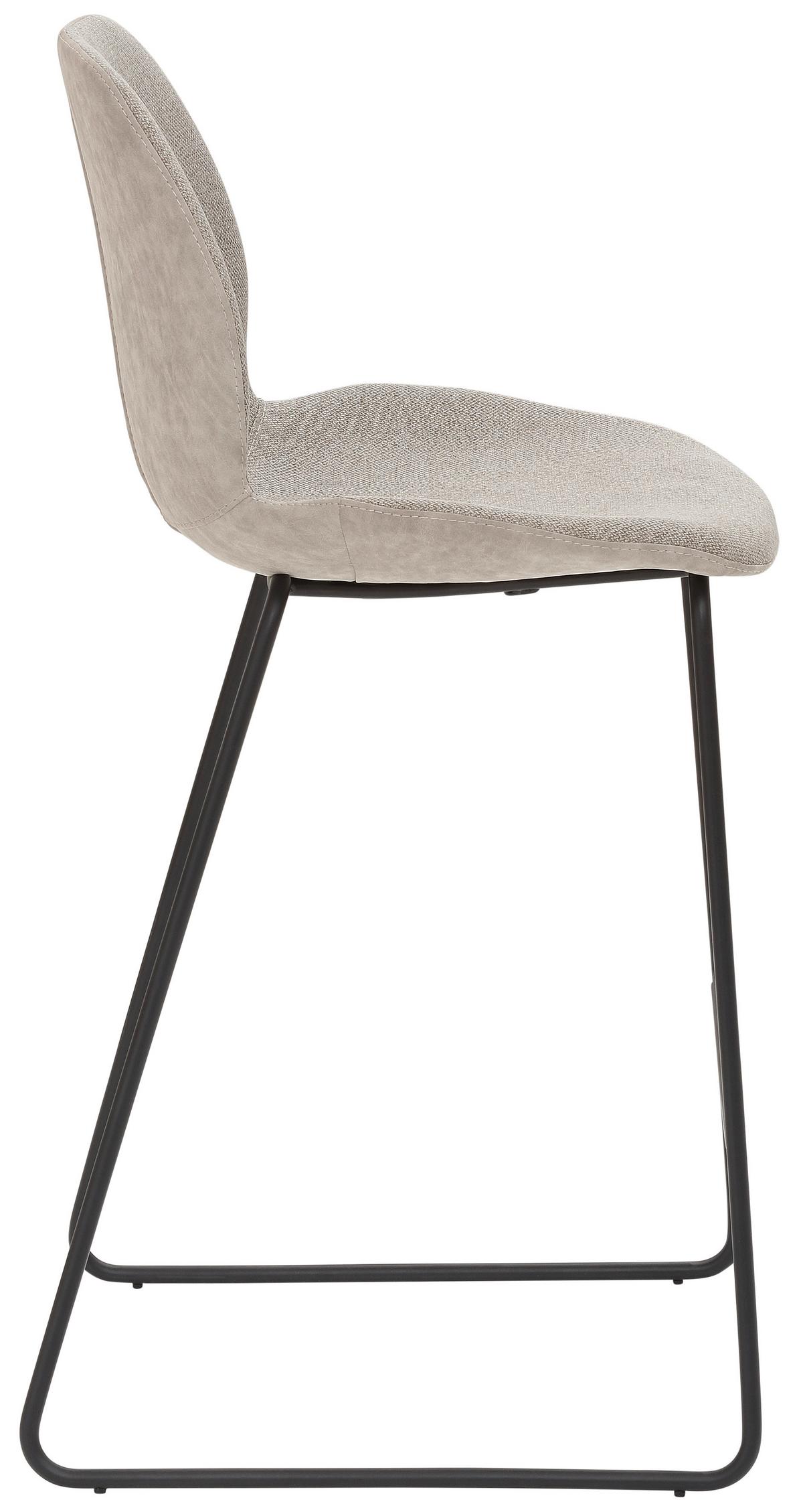Barhocker My Solo ca. 49x97 cm Hellgrau - Hellgrau/Schwarz, KONVENTIONELL, Textil/Metall (49/97/52cm) - Livetastic