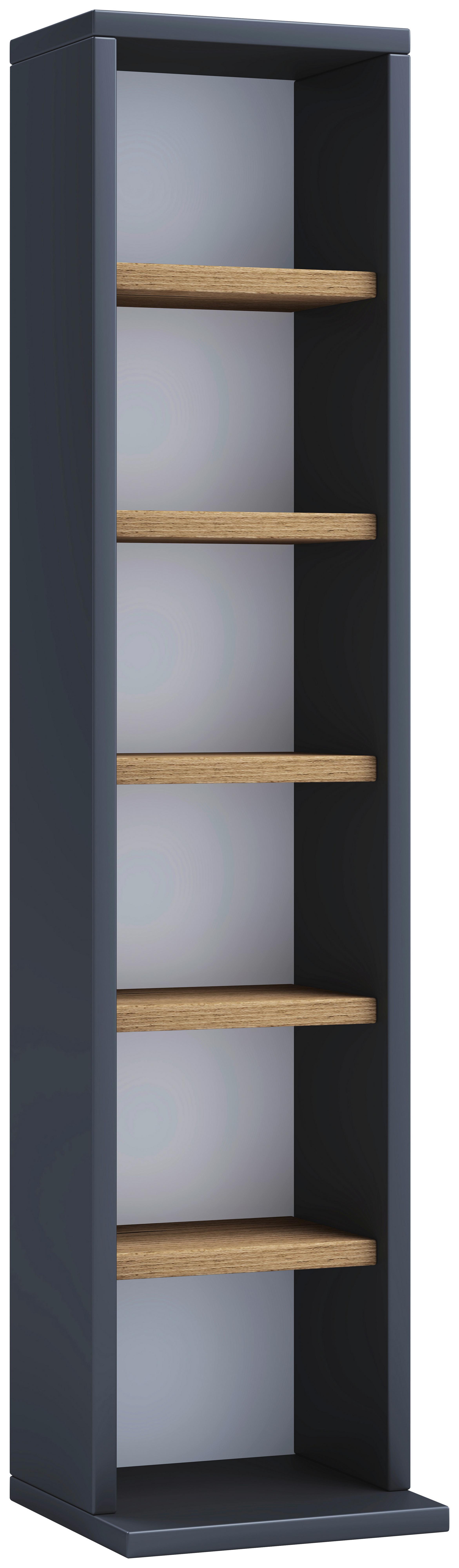CD-Regal Elementa Schwarz/Honigeiche - Honigeiche/Schwarz, Basics, Holzwerkstoff (21/92/20cm) - MID.YOU