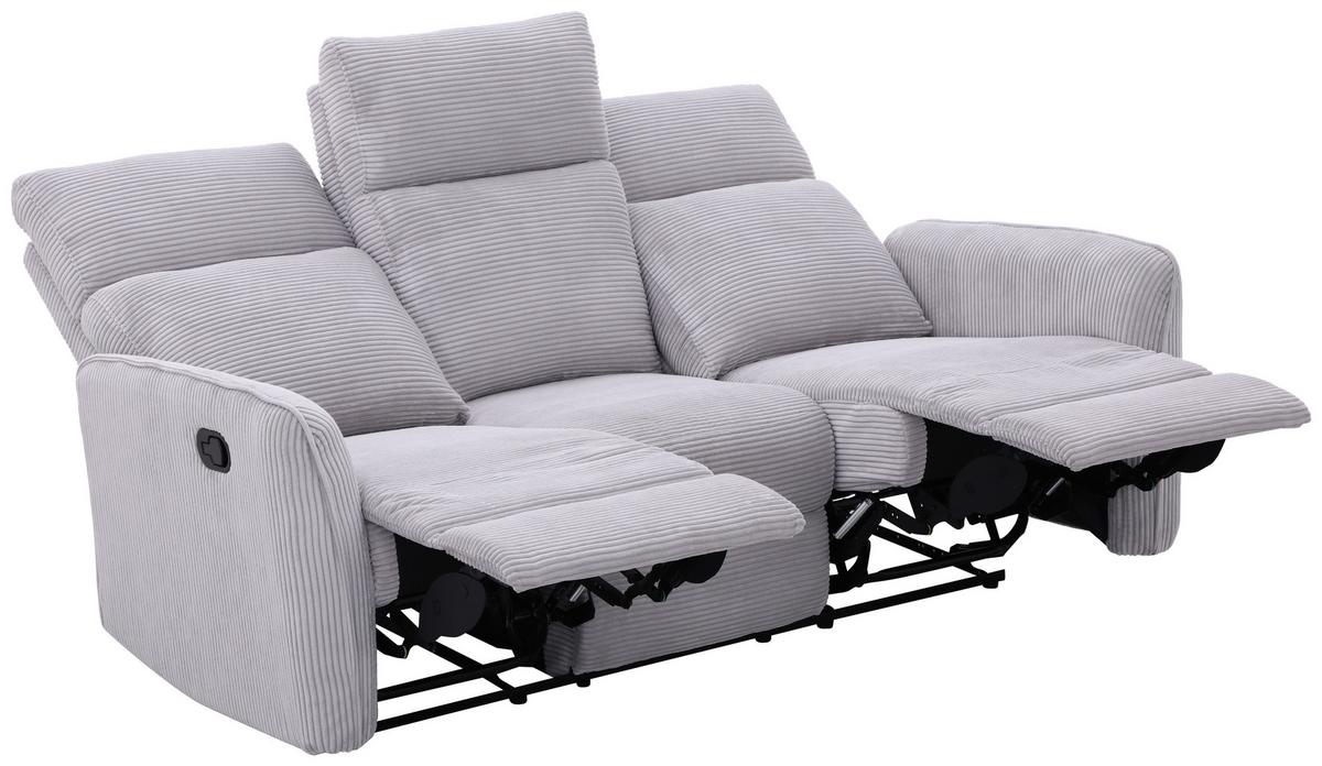 Sedežna Garnitura London - siva/črna, Basics, kovina/umetna masa (133/105/93cm) - Ondega