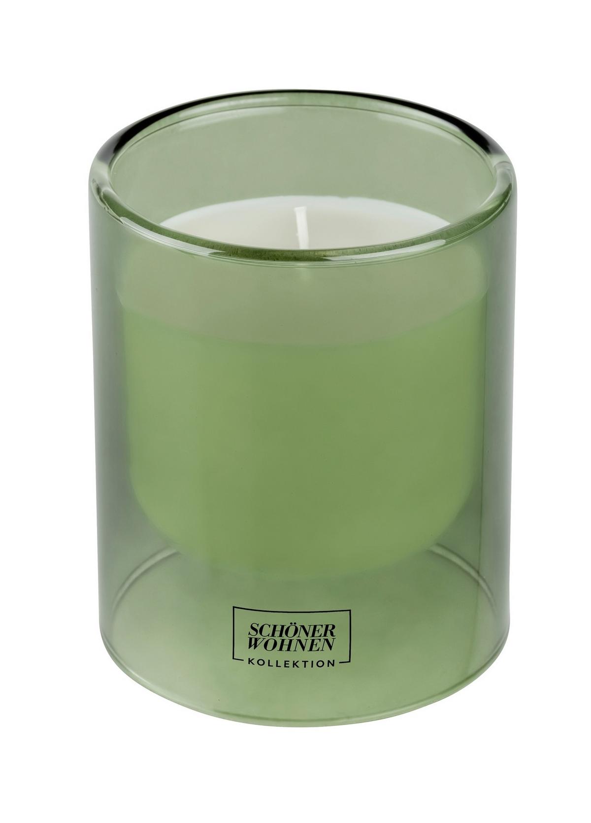 Duftkerze Schöner Wohnen-Kollektion Grün - Orange/Grün, Design, Glas (9/11cm) - Schöner Wohnen