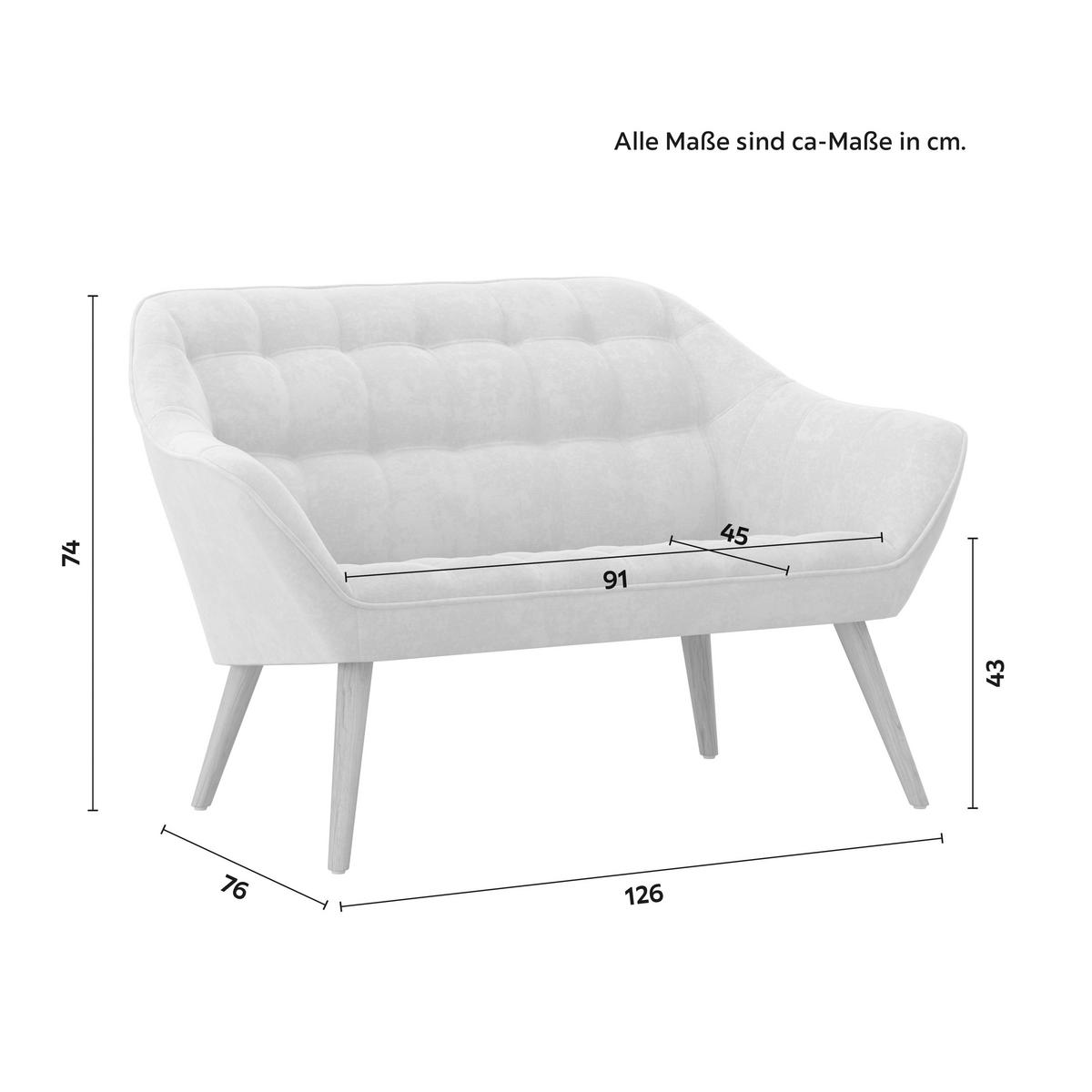 Dvosjed Monique - prirodne boje/bež, Moderno, drvo/metal (126/74/76cm) - Bessagi Home