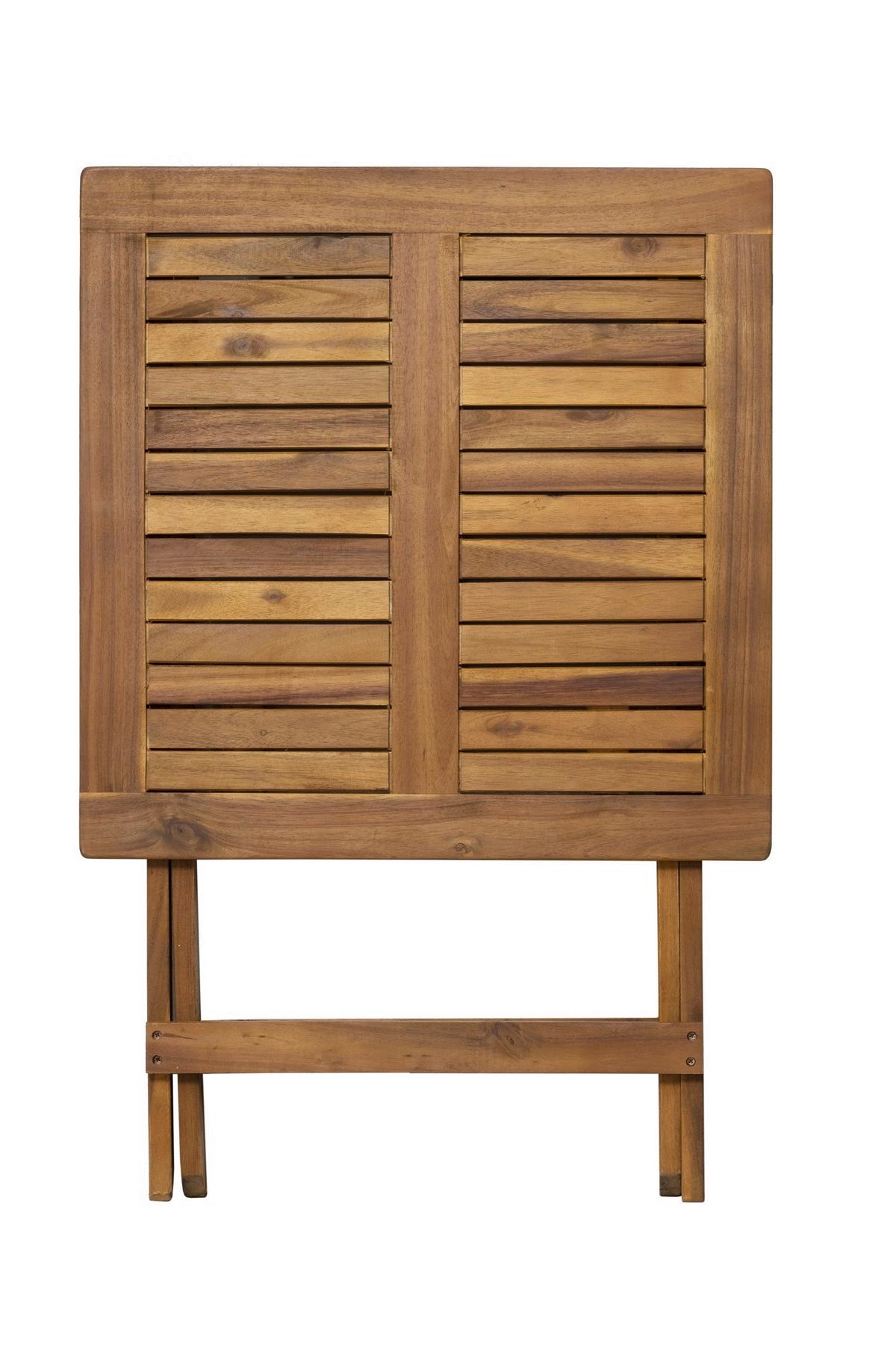 Balkonset 3-tlg. Naturfarben Akazienholz - Naturfarben, Natur, Holz - Gardenson