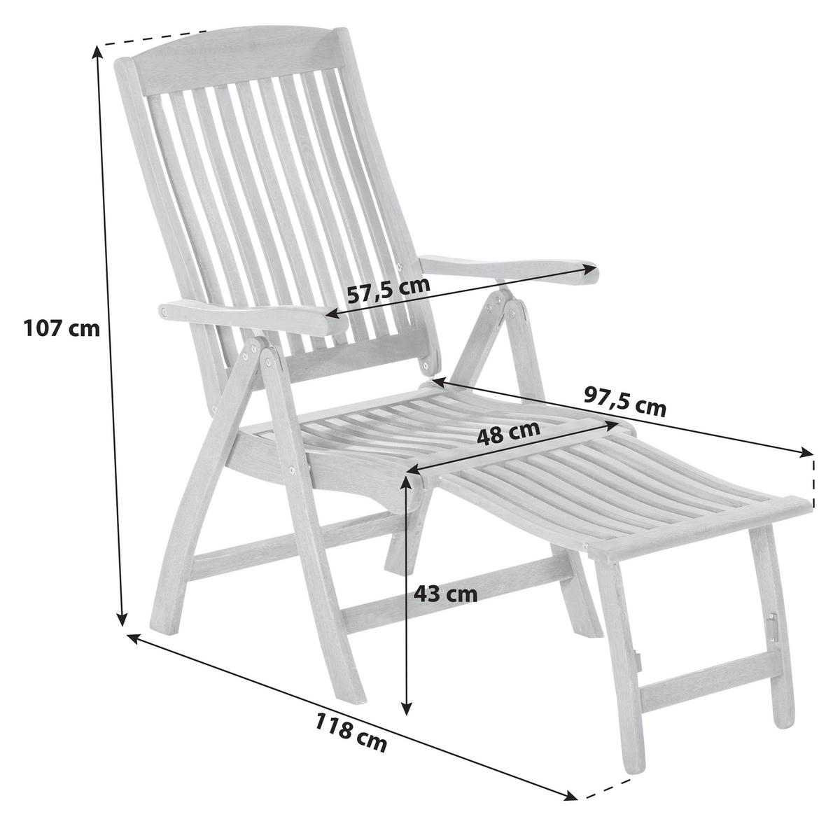 Vrtni Stol Maracaibo, Masivno - naravne barve, Konvencionalno, les (57,5/107/118cm) - Gardenson