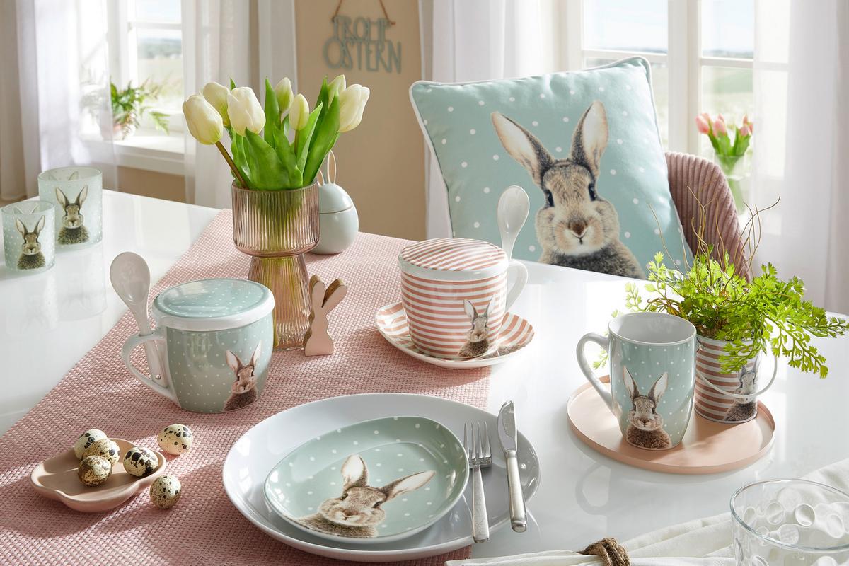 Tányér Fluffy - rózsaszín/fehér, Basics, kerámia (16/20/2cm) - Modern Living