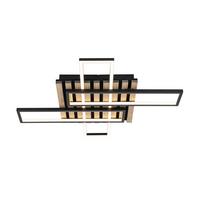 LAMPA SUFITOWA LED LONG BEACH *SBN* - kolor dębowy/czarny, Natur, materiał drewnopochodny/tworzywo sztuczne (73,5/66,5/7,5cm) - Novel