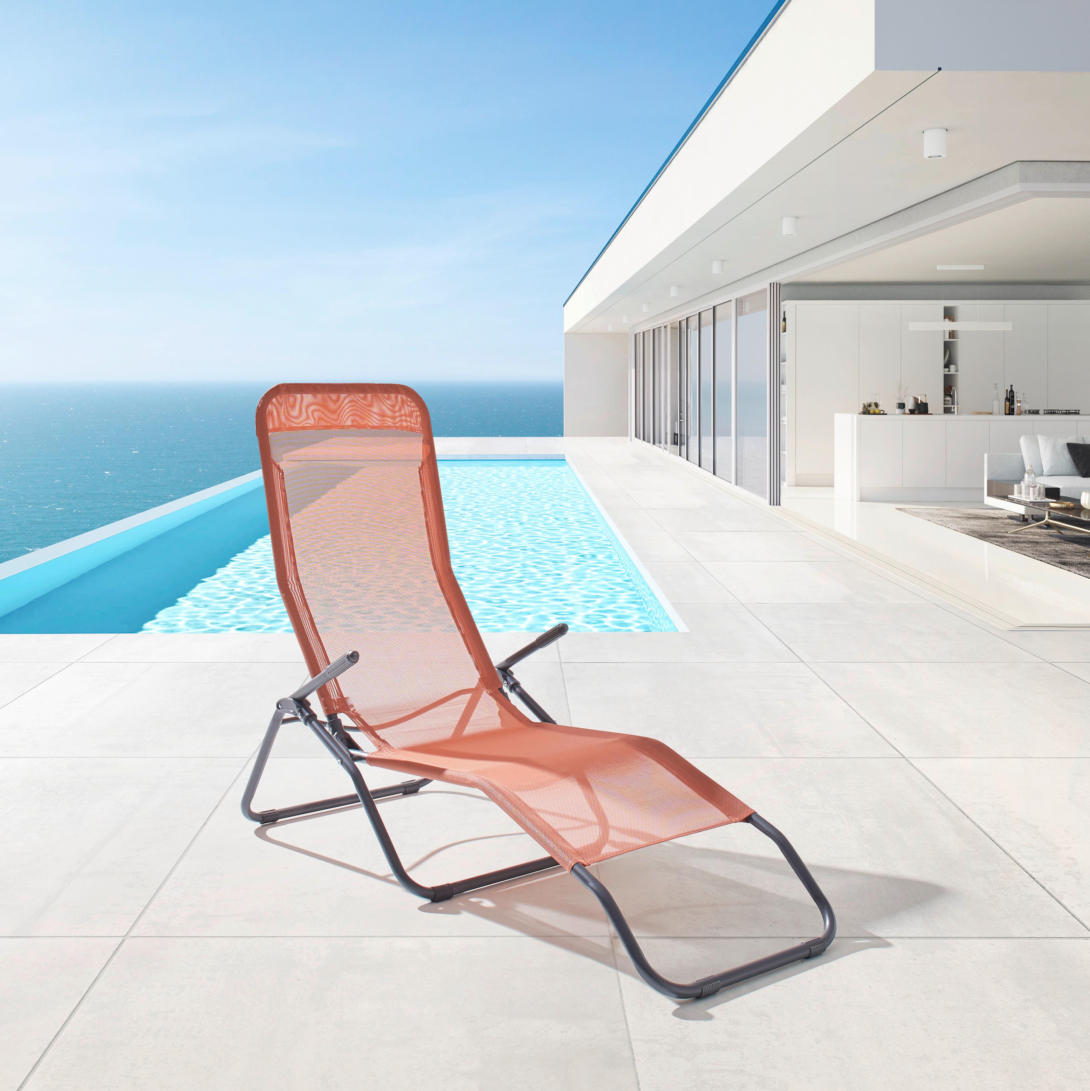 Sonnenliege Georg In Apricot - Orange, Modern, Kunststoff/Textil (145/98/59cm) - Mömax