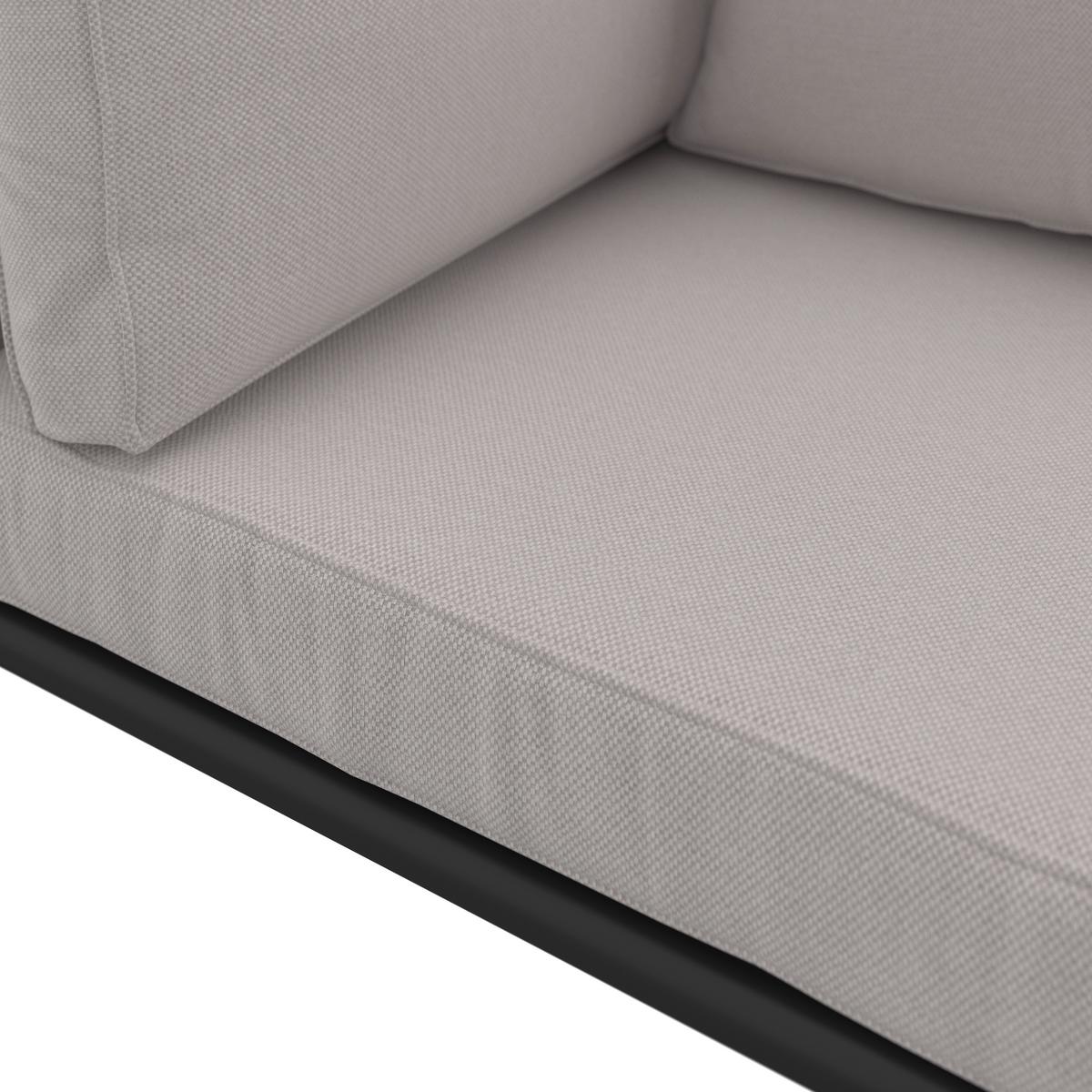 Loungegarnitur Enja Hellgrau Metall/Outdoorstoff +Abdeckung - Hellgrau/Schwarz, MODERN, Kunststoff/Textil (104/60/70cm) - Bessagi Garden