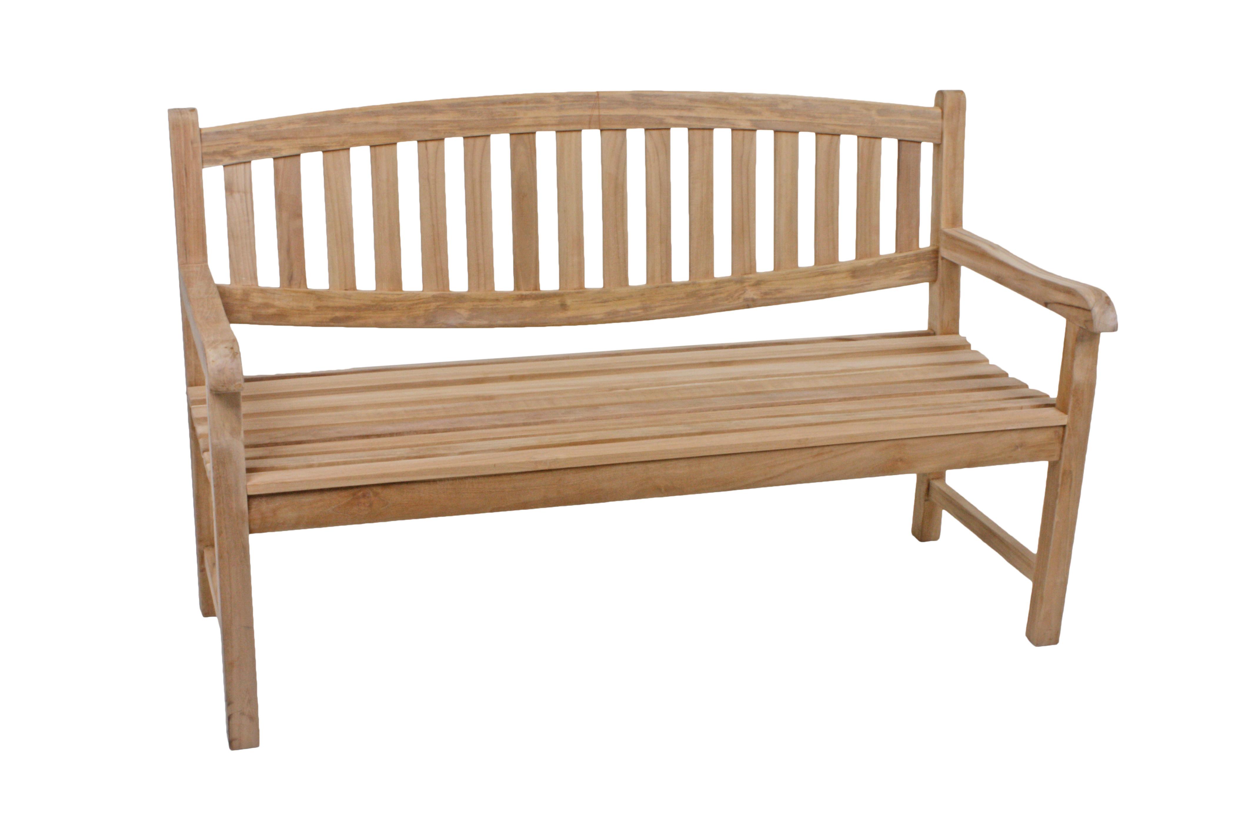 Gartenbank Echtholz Teak 3-Sitzer Lombok - Naturfarben, Basics, Holz (150/93/63cm) - Gardenson