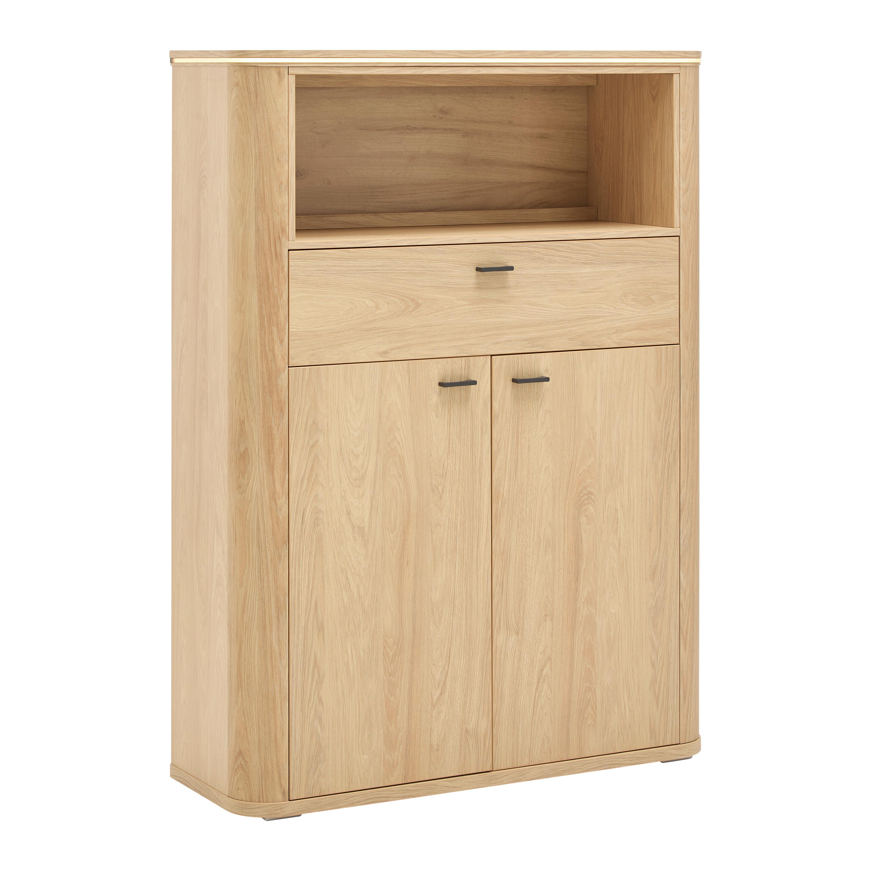 Highboard Lagos Eichefarben - Eichefarben/Anthrazit, Modern, Holzwerkstoff/Kunststoff (109,2/148,3/37,5cm) - Premium Living