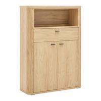 Highboard Lagos Eichefarben - Eichefarben/Anthrazit, Modern, Holzwerkstoff/Kunststoff (109,2/148,3/37,5cm) - Premium Living