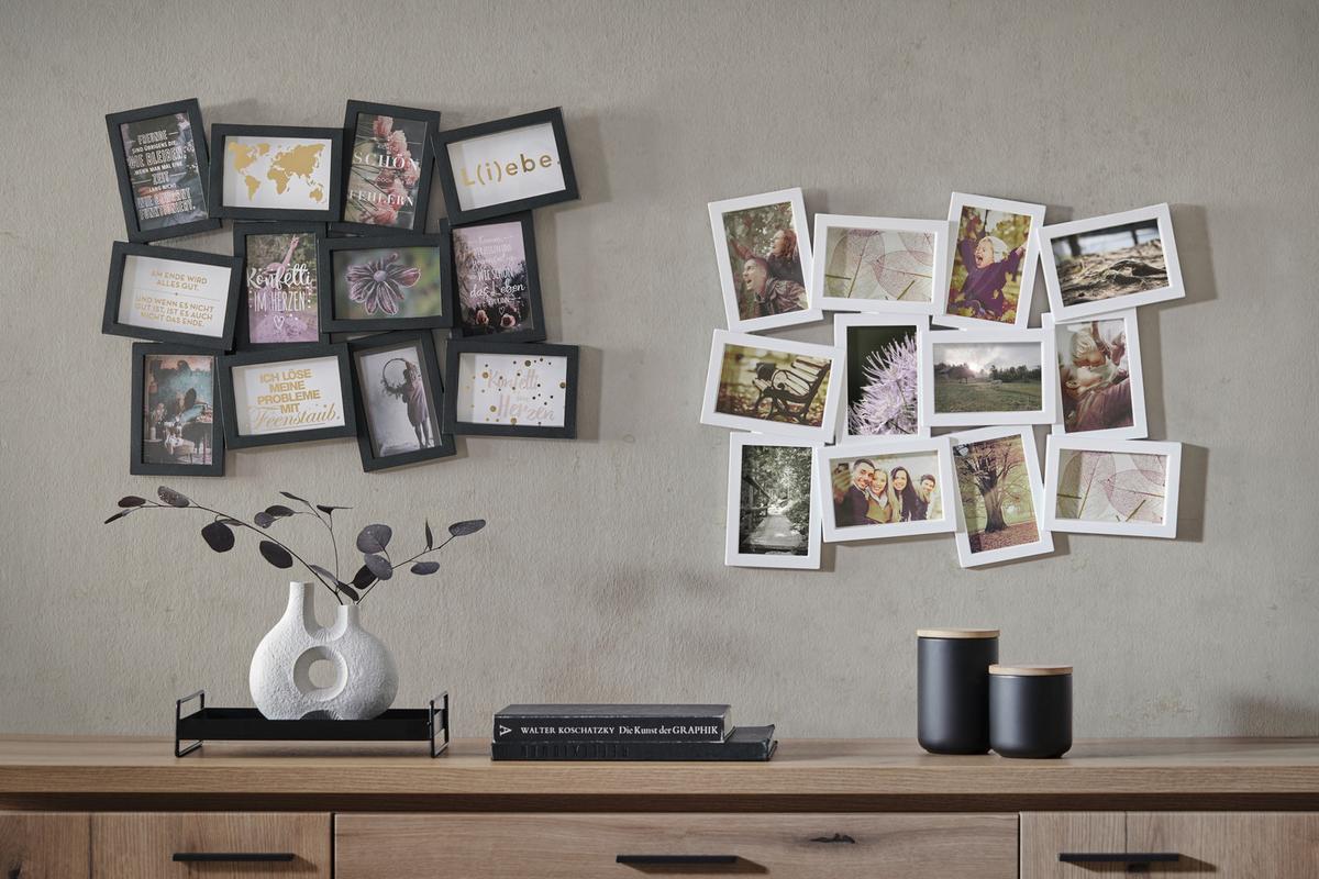 Rame foto HANS - alb/negru, plastic/carton (61,5/49,5/2cm) - Modern Living