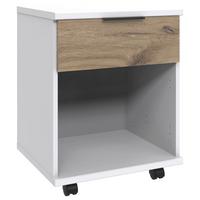 Görgős Konténer Norderney - tölgyfa színű/fekete, Design, műanyag/faalapú anyag (52/40/38cm) - Boxxx