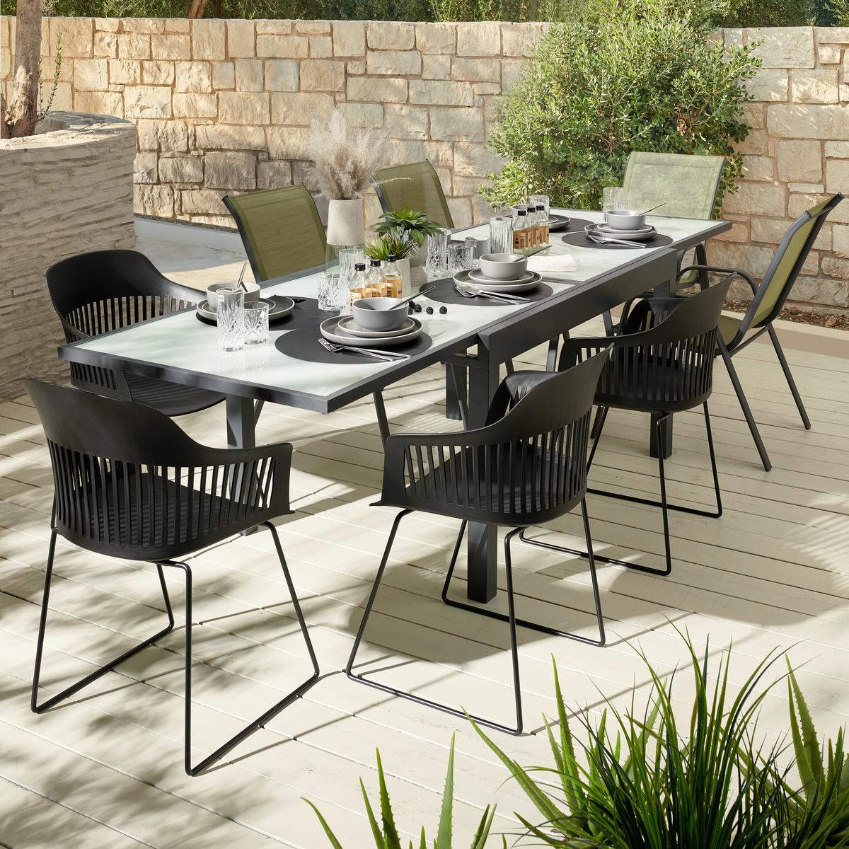 Masă extensibilă 135-270 cm Atlanta - antracit, Modern, sticlă/metal (135-270/75/90cm) - Mömax