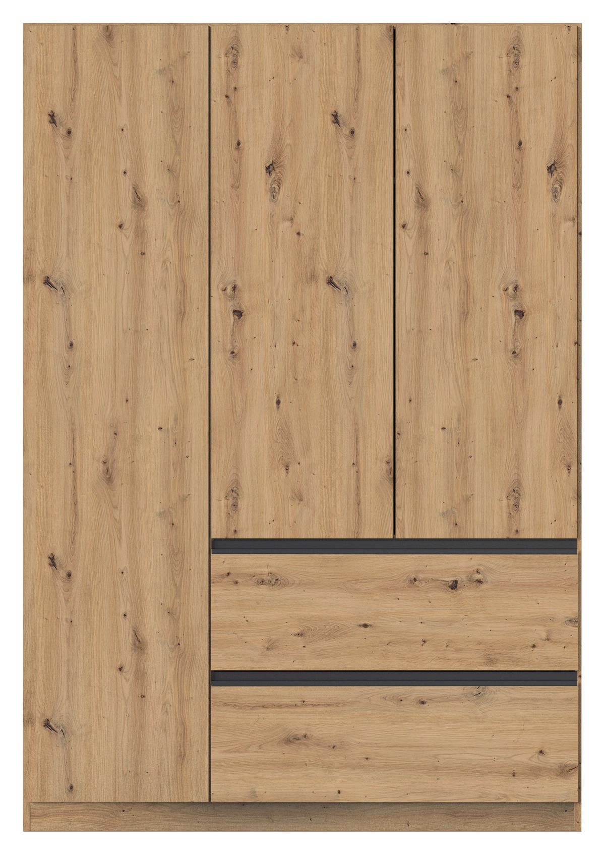 Omara S Klasičnimi Vrati Costa, Barva Hrasta - siva/hrast artisan, Moderno, leseni material (136/197/54cm) - Rauch Möbel