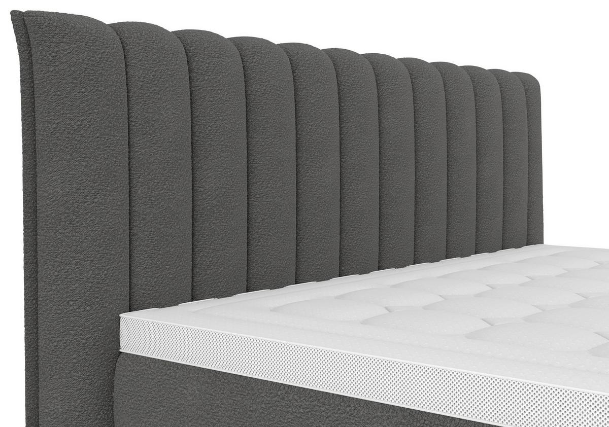 Boxspringbett Lina Anthrazit ca. 180x200cm - Anthrazit, KONVENTIONELL, Holz/Holzwerkstoff (180/200cm) - Premium Living