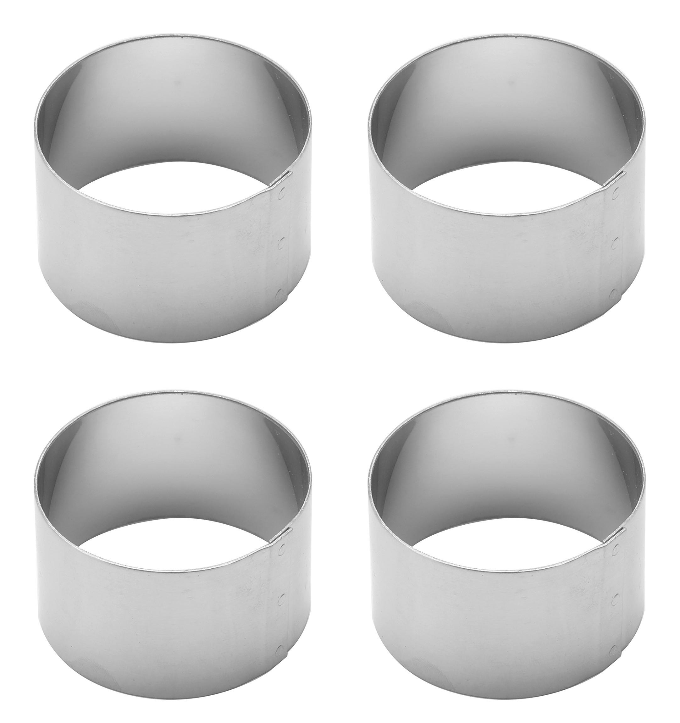 ZESTAW PIERŚCIENI NA SERWETKI EW-NR-2107 - kolor srebrny, Basics, metal (4/2,5cm) - Echtwerk