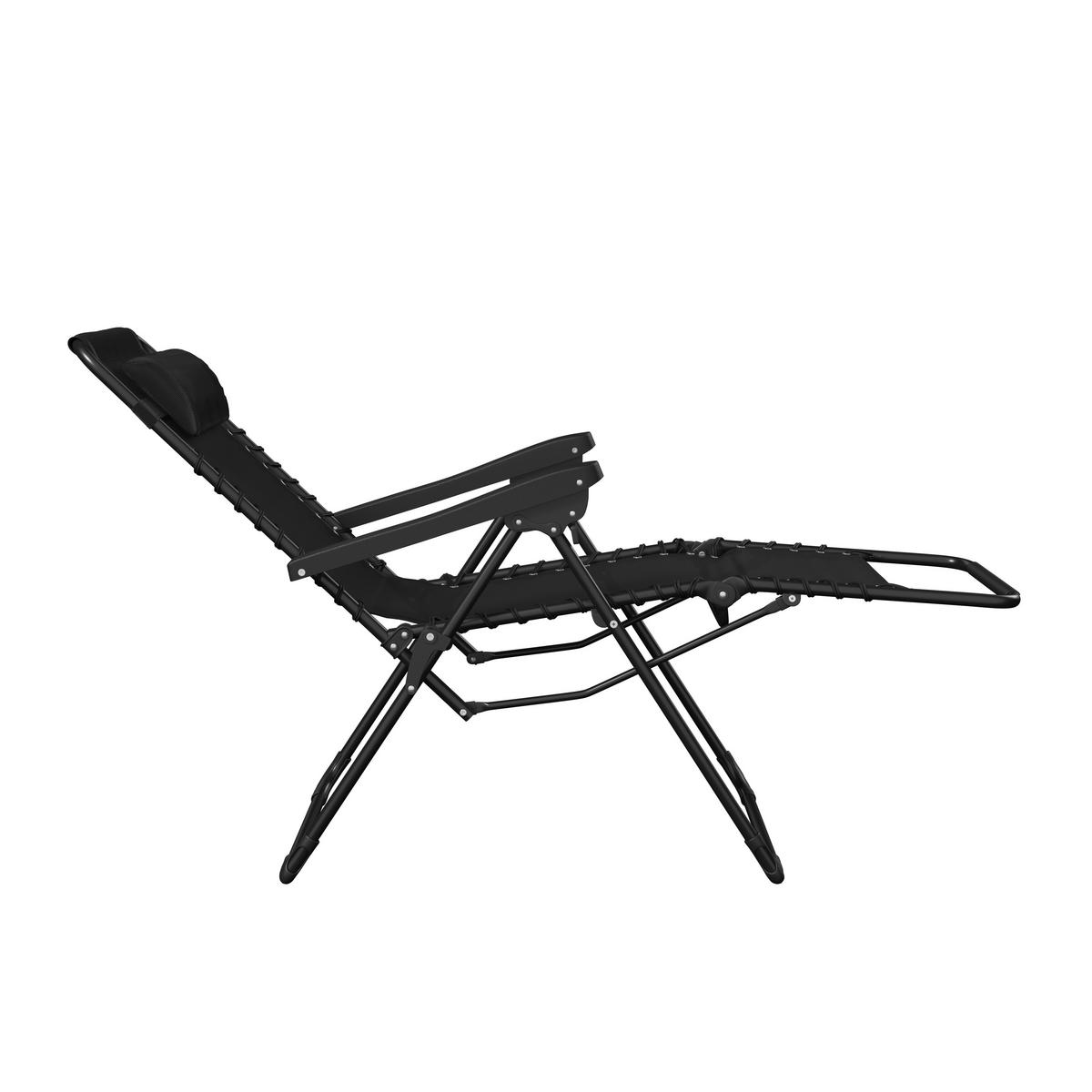 Gartensessel Marcel Schwarz - Schwarz, Basics, Kunststoff/Textil (153/108/63,5cm) - Mömax