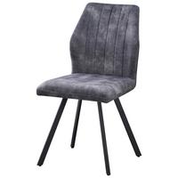 Stol Johanna, Siva - siva/črna, Moderno, kovina/tekstil (46/90/60cm)