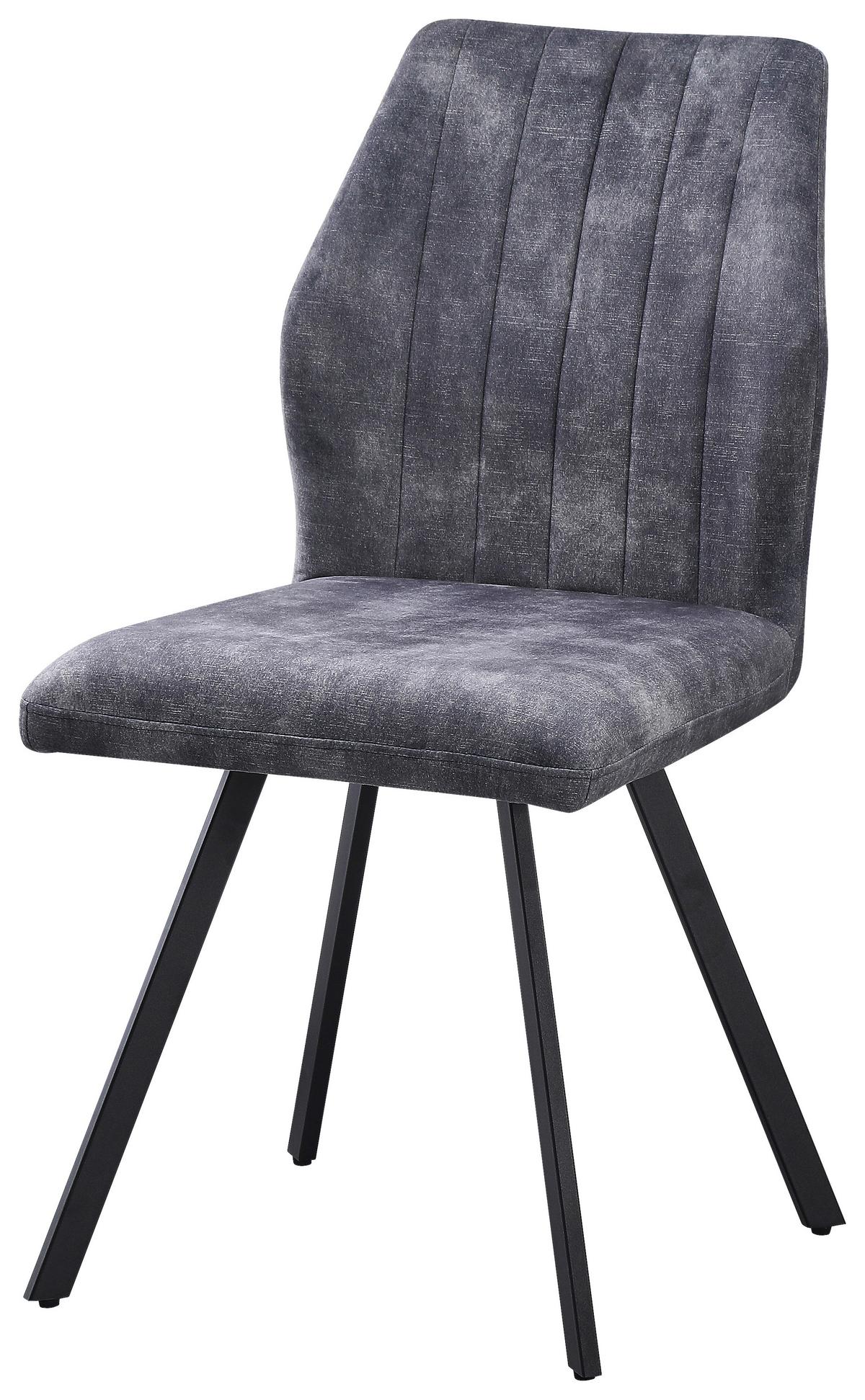 Stol Johanna, Siva - siva/črna, Moderno, kovina/tekstil (46/90/60cm)