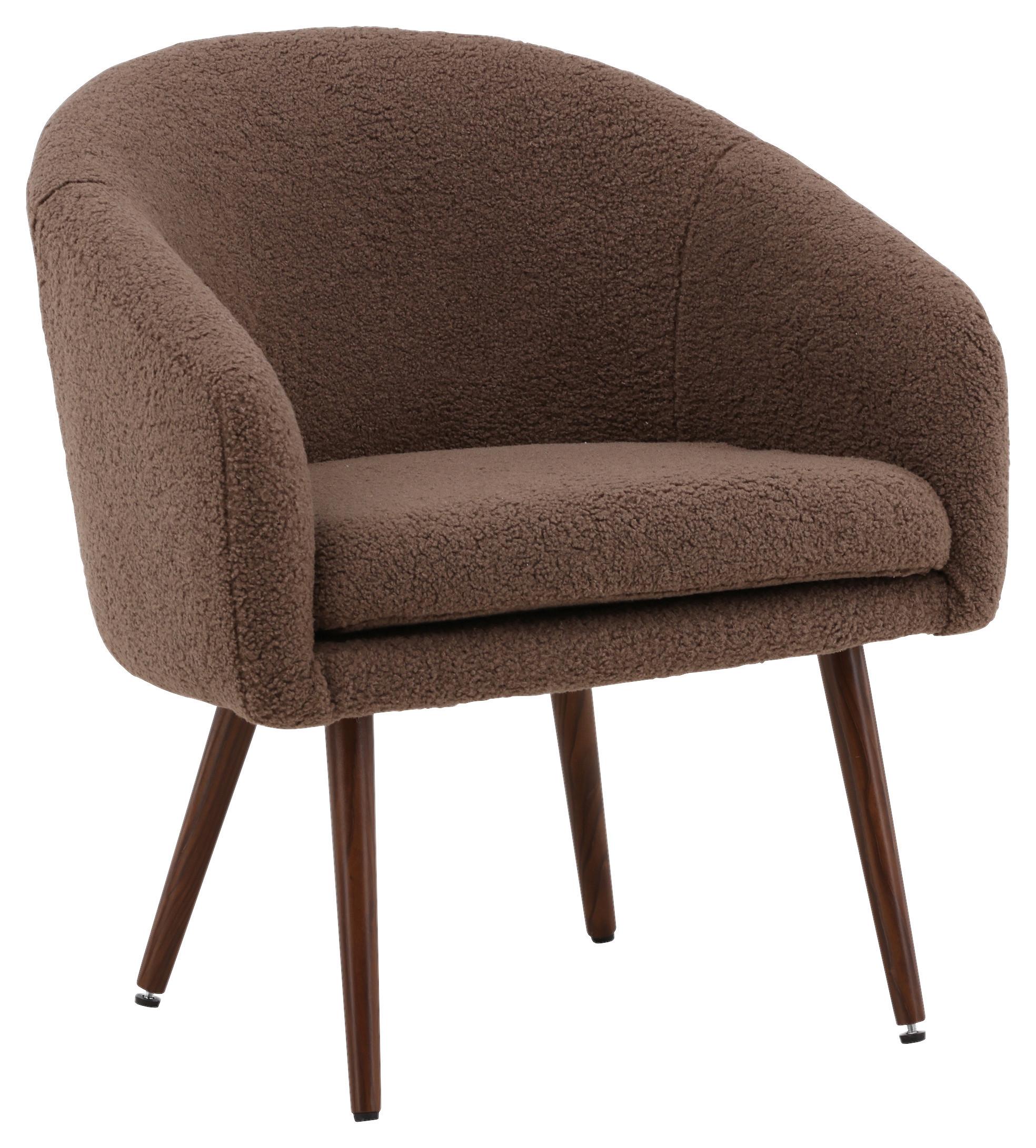 SESSEL WANDA - Braun, Design, Textil/Metall (68/75/63cm) - Livetastic