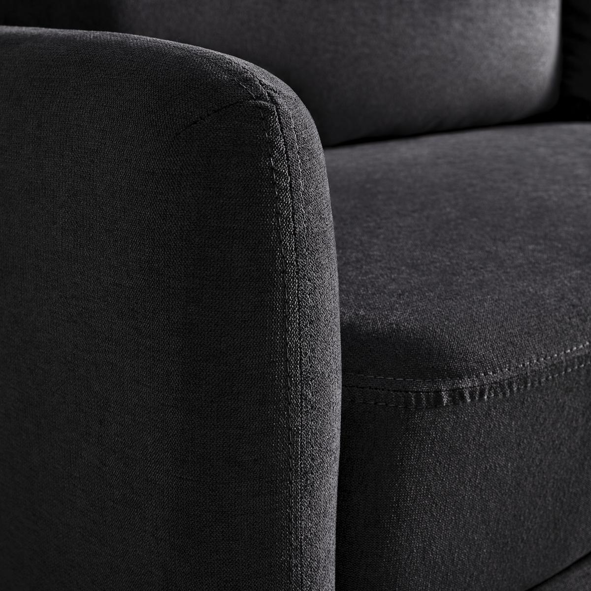 Canapea extensibilă OLIVER - antracit/culoare lemn acacia, Modern, lemn/textil (220/74/93cm) - Bessagi Home