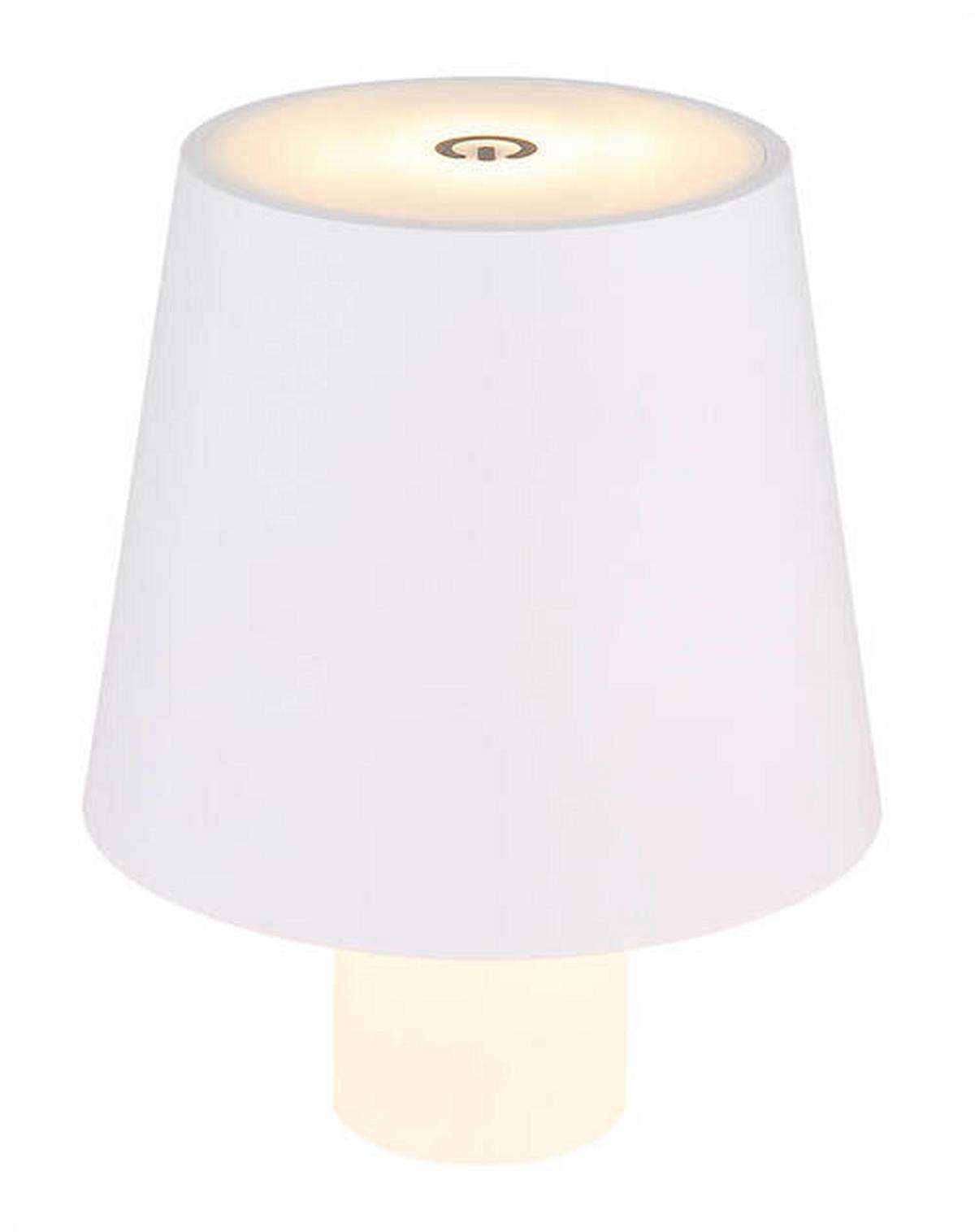 Akku-Tischleuchte Vannie Weiß max. 3 Watt - Weiss, Konventionell, Kunststoff/Metall (10,6/13cm) - Globo