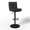 Barhocker Caja Schwarz Struktur Gepolstert - Schwarz, MODERN, Holz/Textil (47/87-107/49cm) - Bessagi Home