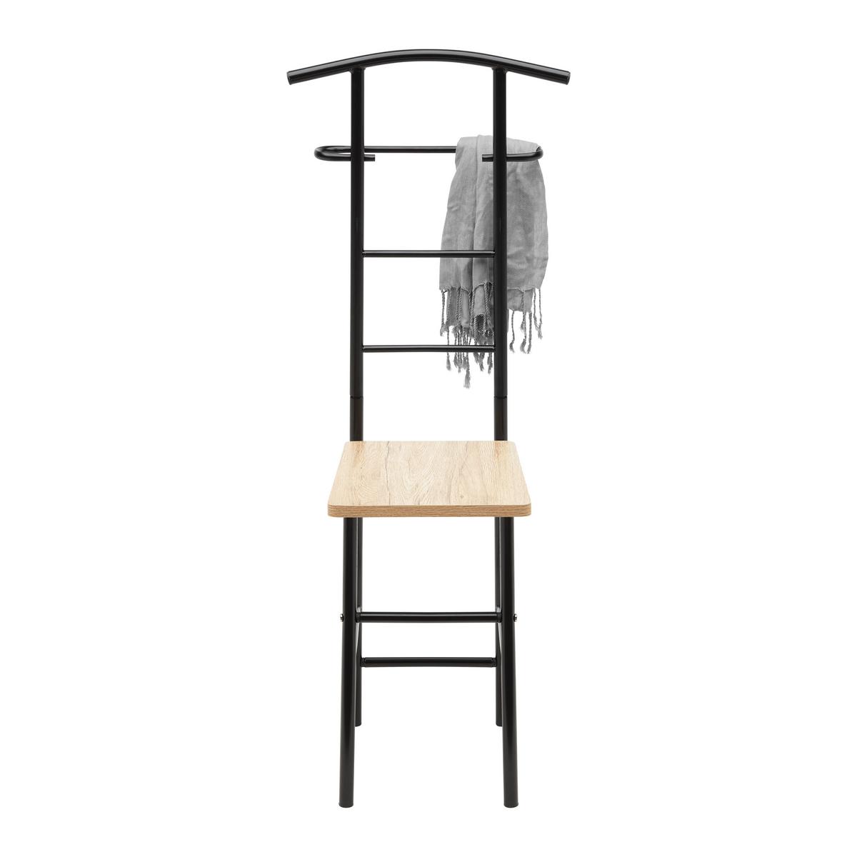 Kleiderständer in Schwarz/Eichefarben - Schwarz/Eiche San Remo, MODERN, Holzwerkstoff/Metall (46/109/46cm) - Mömax