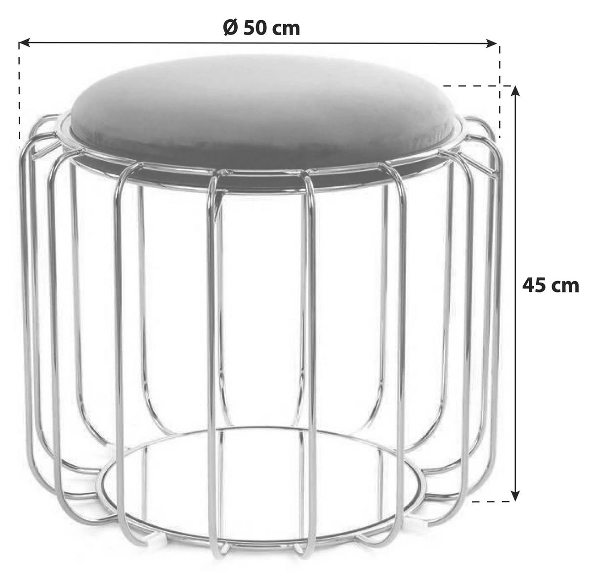 BEISTELLTISCH 4DPRB - Silberfarben/Dunkelblau, Basics, Glas/Holzwerkstoff (50/50/45cm) - Kayoom