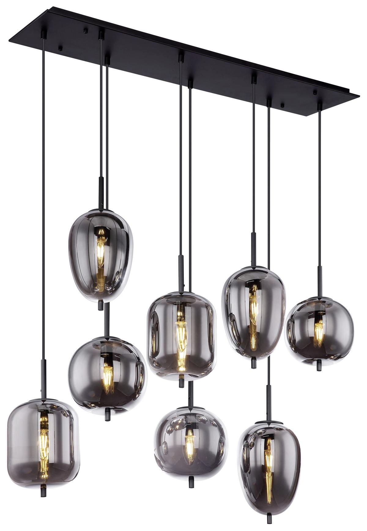 HÄNGELEUCHTE BLACKY - Schwarz, Basics, Glas/Metall (94/34/120cm) - Globo
