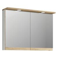 Spiegelschrank Cosila - Honigeiche/Weiss, Trend, Glas/Holzwerkstoff (80/59/23cm) - MID.YOU