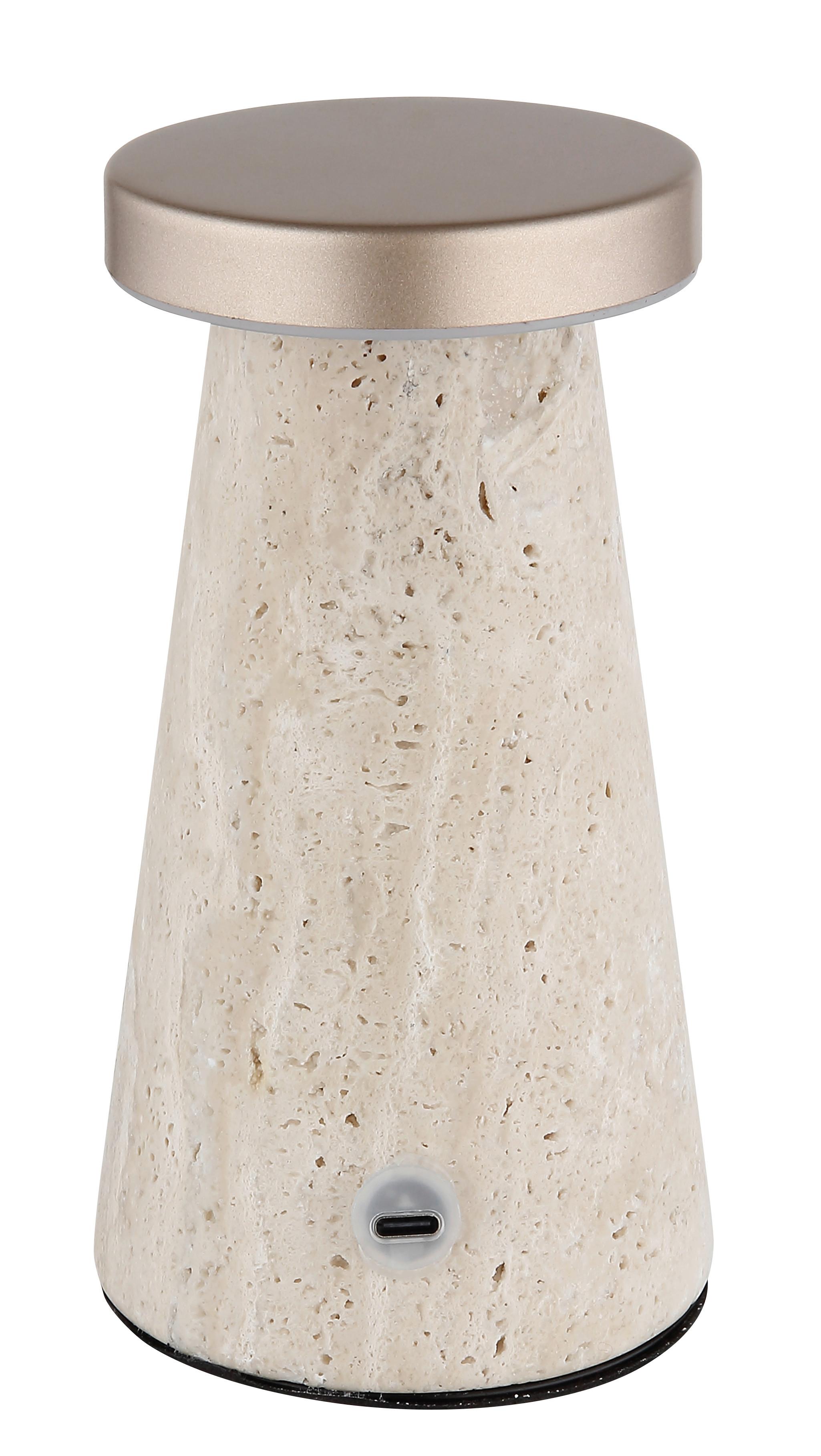 Stolna Punjiva Svjetiljka Adina - bijela/siva, Design, kamen/metal (9/16cm) - Globo