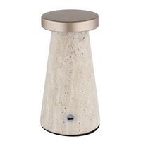 Stolna Punjiva Svjetiljka Adina - bijela/siva, Design, kamen/metal (9/16cm) - Globo