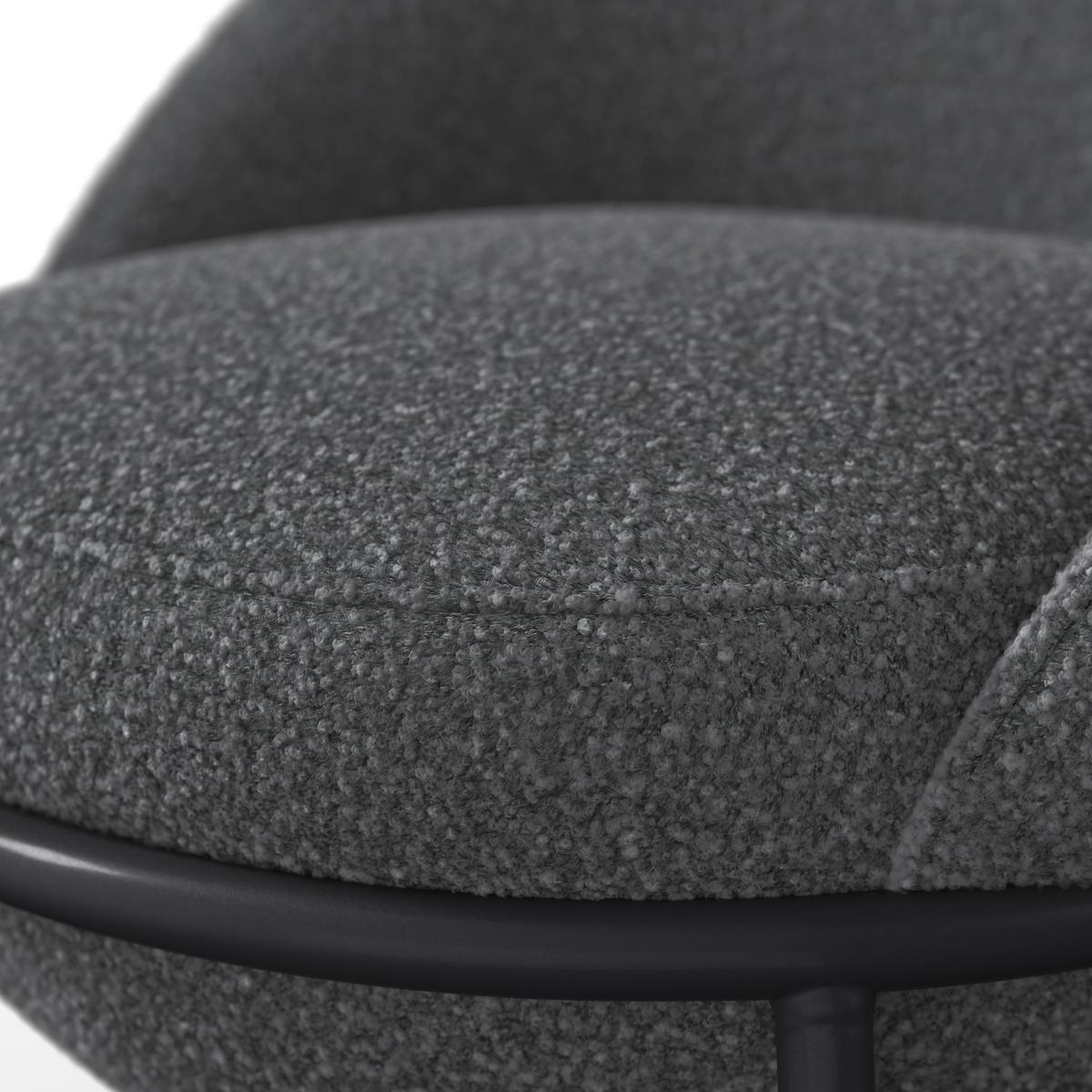 Armlehnstuhl Zoa Grau Struktur Gepolstert - Schwarz/Grau, MODERN, Holz/Textil (57/85/61cm) - Bessagi Home