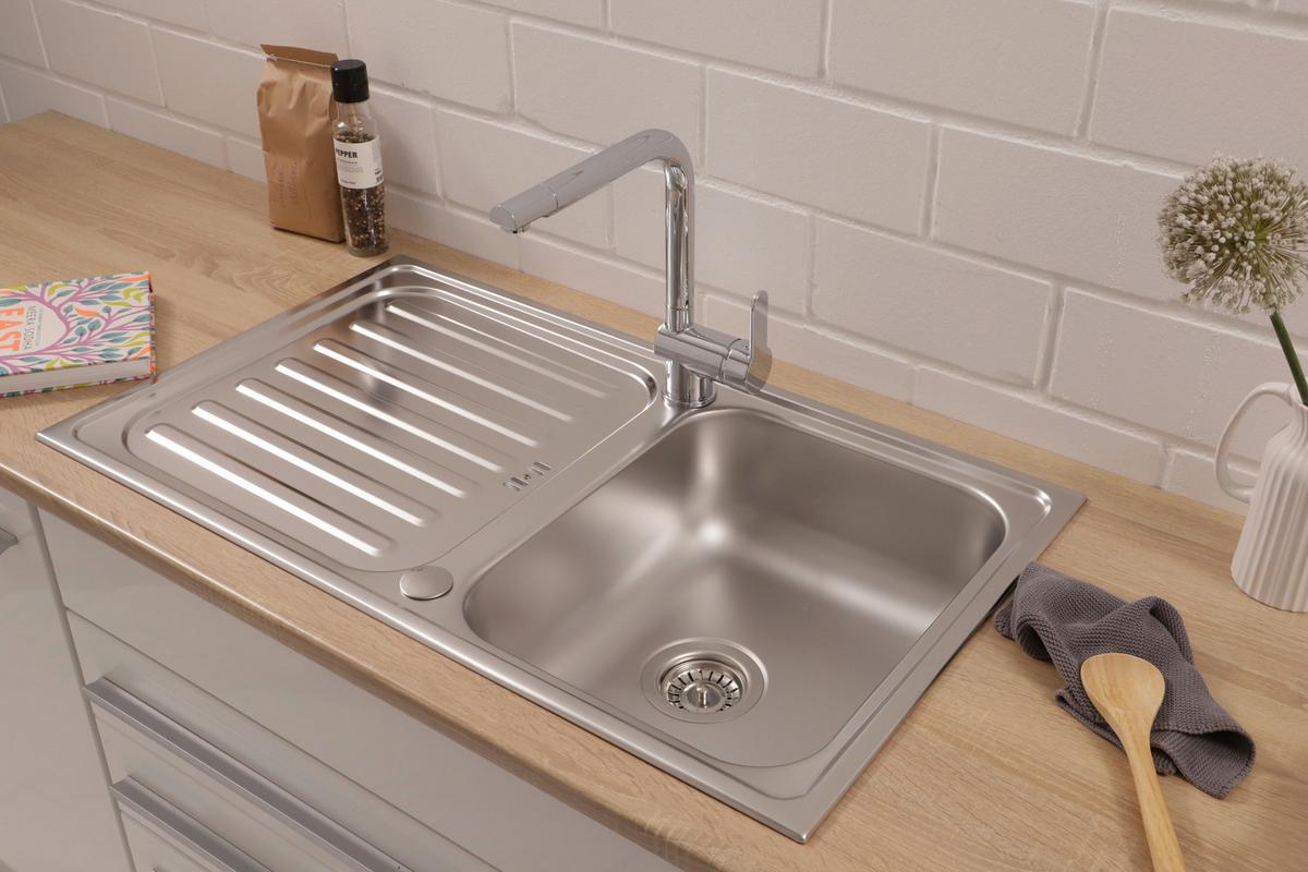 Pomivalno Korito Respekta, 86x50cm - barve nerjavečega jekla, Basics, kovina (86/17,5/50cm) - Respekta