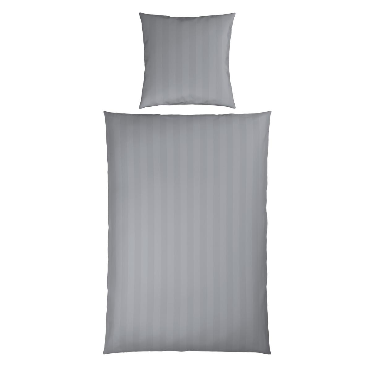 Bettwäsche Xenia Streif Silbergrau ca. 135x200cm - Silberfarben, MODERN, Textil (135/200cm) - Premium Living