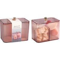 Organizator pentru cosmetice Pink Stripe - roz deschis, Modern, plastic (13,4/8,7/11,4cm)
