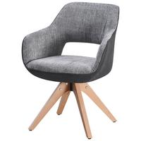 Scaun cu brate RELAX -TOP- - culoare lemn fag/gri închis, Modern, lemn/textil (60/84/61cm) - Mömax