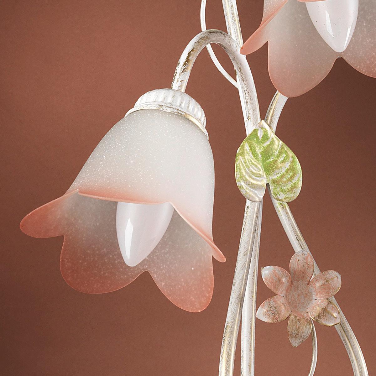 Tischleuchte Botton d'oro Weiß/Pink max. 6 Watt - Natur, Glas/Metall (45/20/60cm)