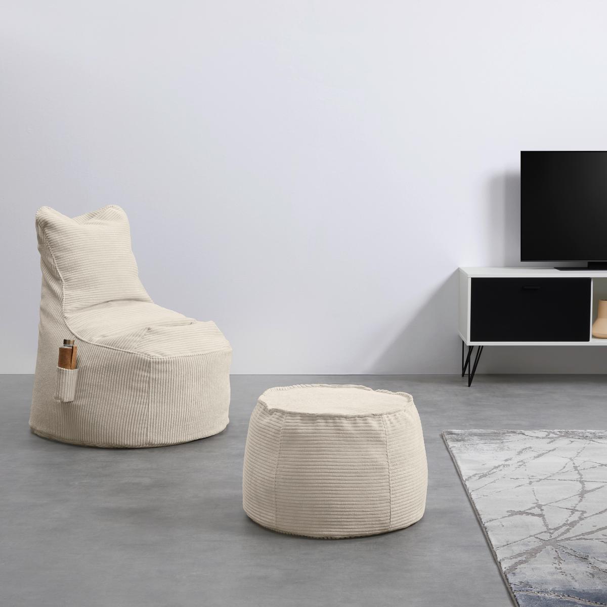 Hocker Lucylla Weiß - Weiß, MODERN, Textil (60/60/38cm) - Mömax