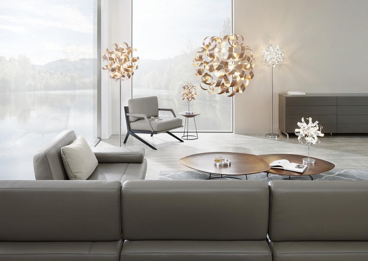 LAMPA WISZĄCA CURLY - kolor miedziany, Design, metal (60/180cm) - Ambiente