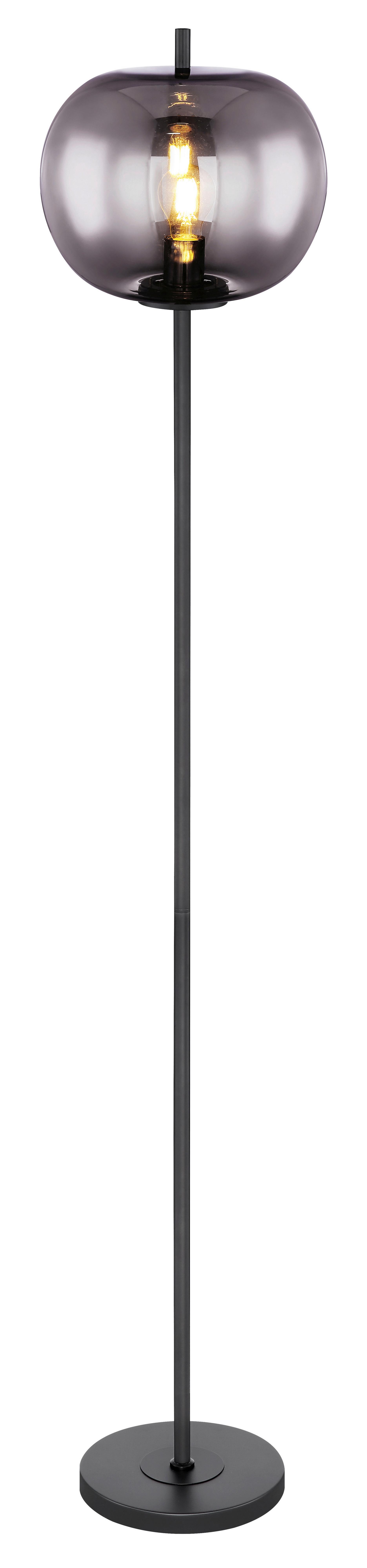 Stehleuchte Blacky in Grau max. 60 Watt - Schwarz/Grau, MODERN, Glas/Metall (30/160cm)