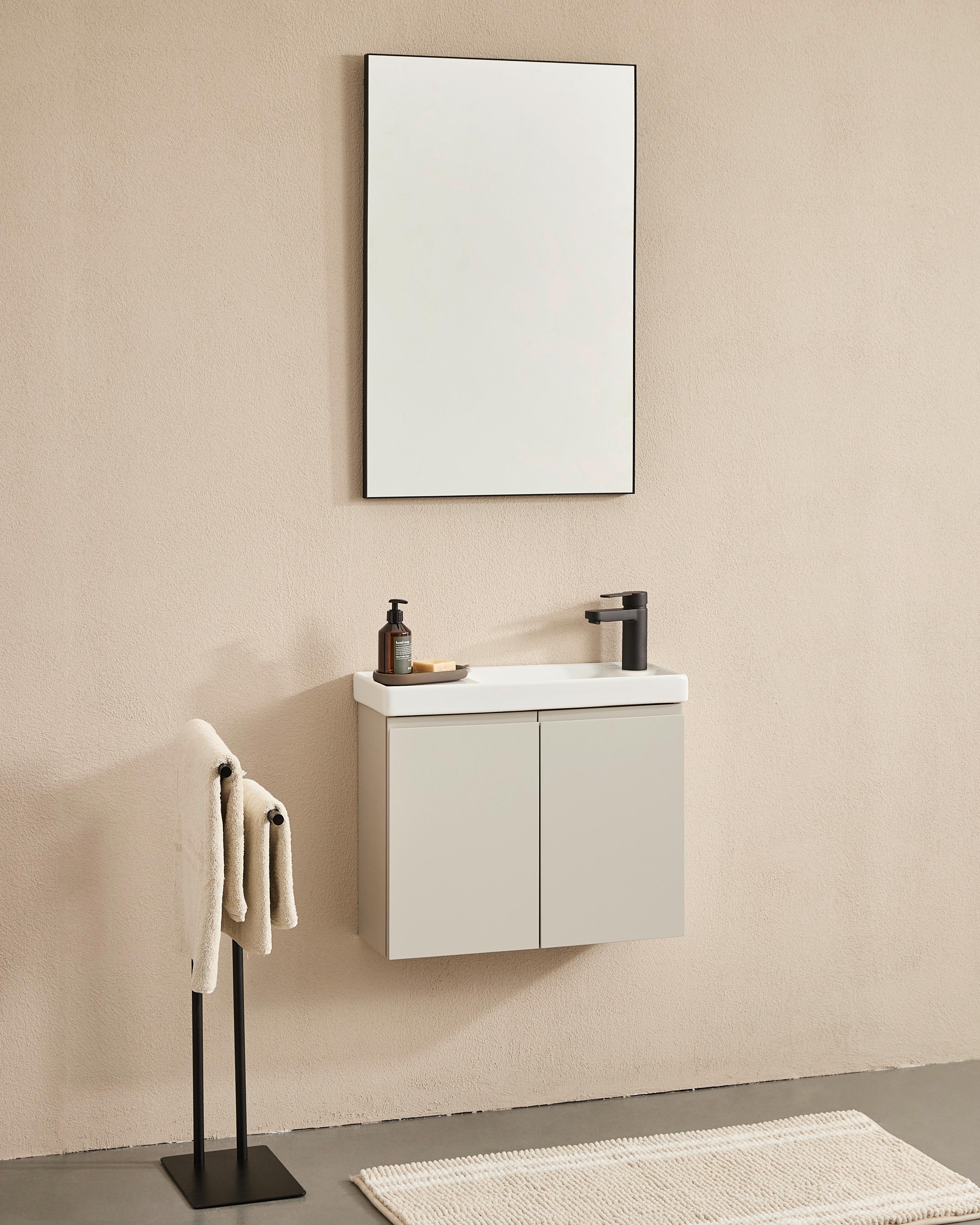 ŁAZIENKA COAST - biały wysoki połysk/kaszmir, Modern, materiał drewnopochodny/ceramika (60/140/22cm) - MID.YOU