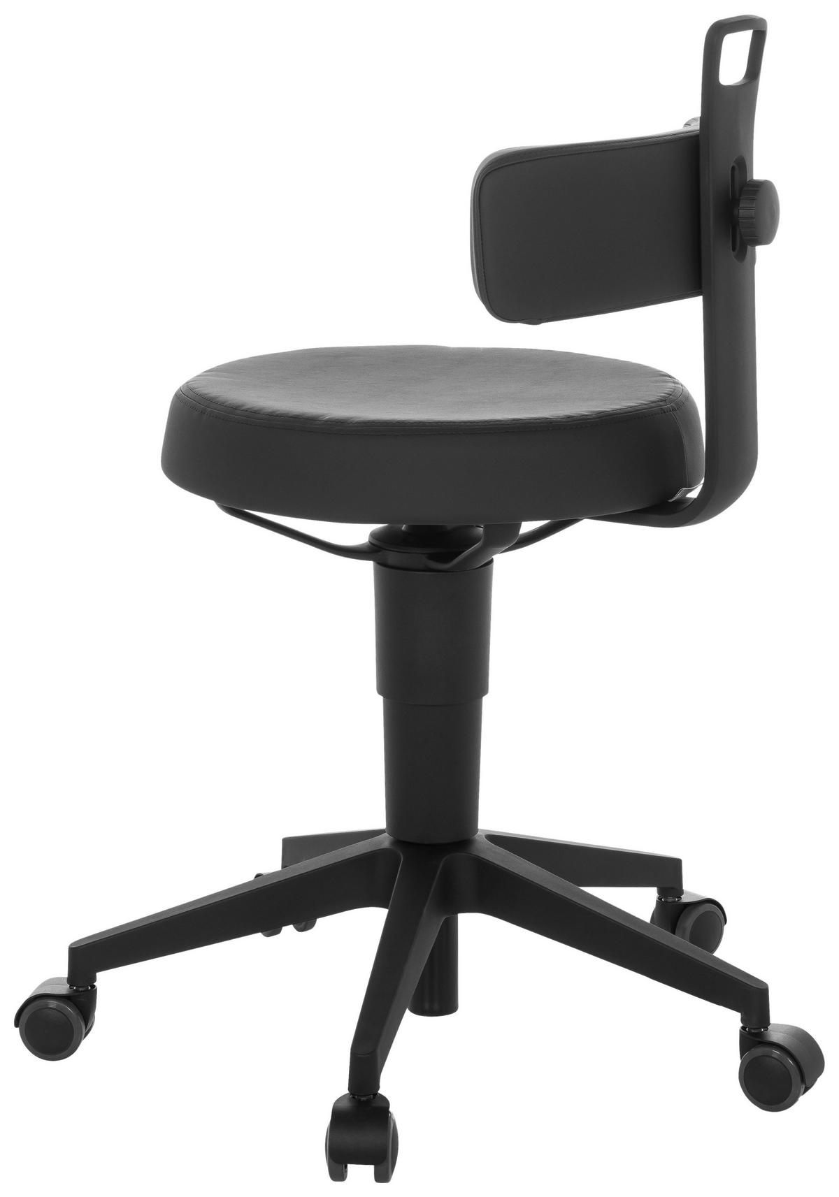 Pisarniški Stolček Top Work Flex Pu, Črna - črna, Basics, umetna masa/usnje (40/74-86/46cm) - MID.YOU