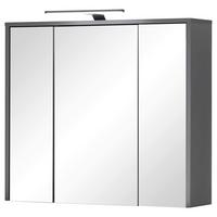 SZAFKA Z LUSTREM LEONE - kolor grafitowy, Natur, materiał drewnopochodny/szkło (80/70/20cm) - Xora