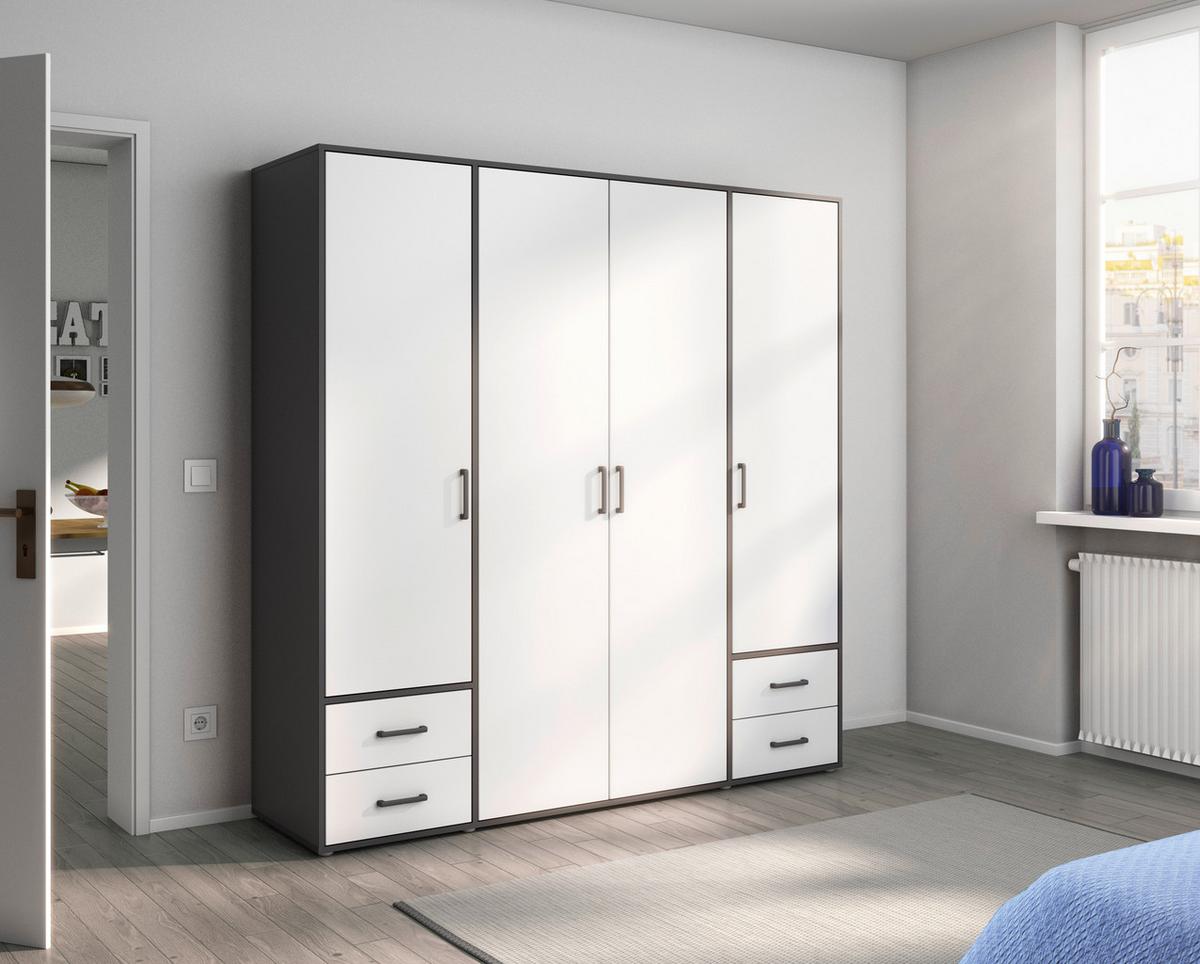 Ormar S Klasičnim Vratima Voyager - bijela/siva, Moderno, drvni materijal/plastika (187/194/53cm) - Modern Living